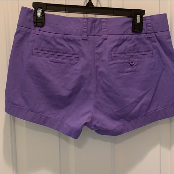 J. Crew Factory Purple Cotton Chino Mid Rise Shorts Size 4 - Picture 3 of 3